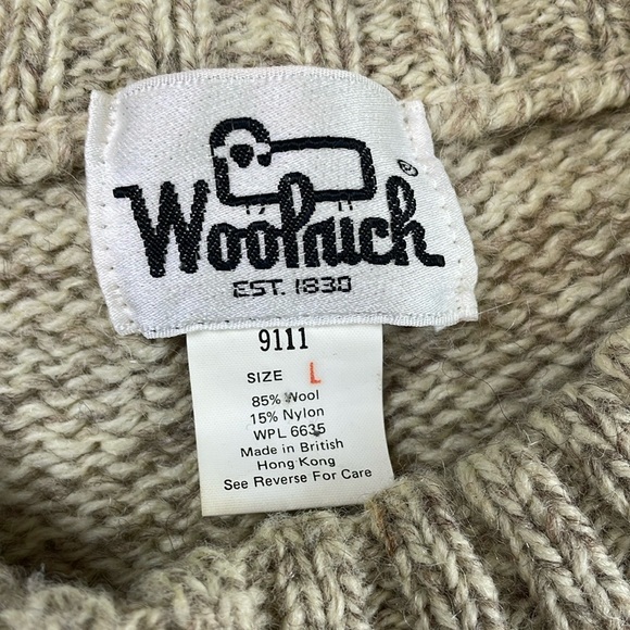 Woolrich Vintage Wool Blend Cable Knit Sweater Size L Women’s Crewneck Beige - Picture 4 of 16